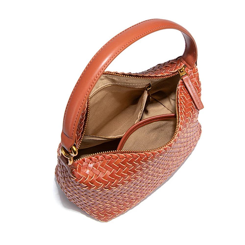 Woven Shoulder Bag for Women Purses Handbag Hobo Bags Vegan Leather Crossbody Purse Woven Underarm Shoulder Retro Tote Bag