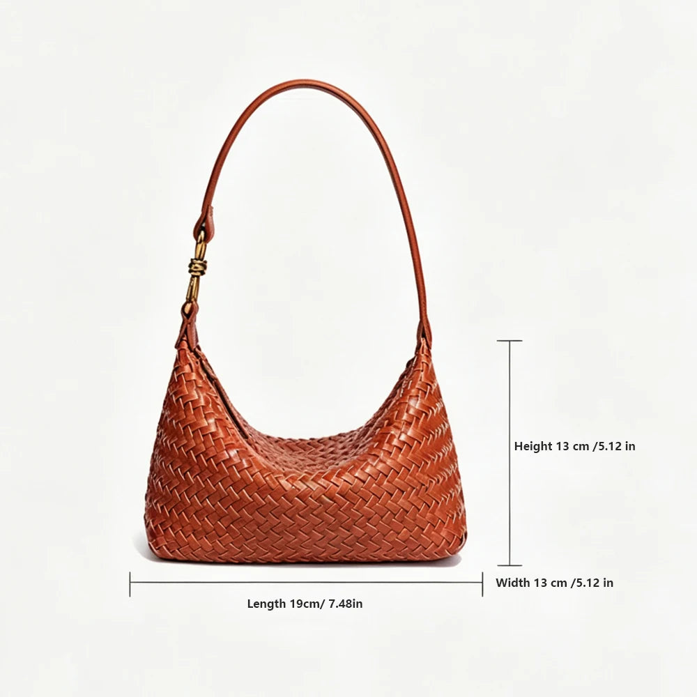 Woven Shoulder Bag for Women Purses Handbag Hobo Bags Vegan Leather Crossbody Purse Woven Underarm Shoulder Retro Tote Bag